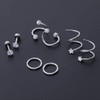 ZeSen Jewelry 4 Pairs 16G Hypoallergenic Earrings, 316L Stainless Steel