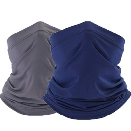 Bufanda de cuello de verano para la cara, para el cuello, para protección contra el polvo y el sol, Gary+azul oscuro, Talla única