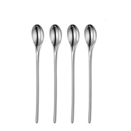 Robert Welch Bud Bright Cutlery Long Handled (Latte) Spoon, Set of 4. Made from Stainless Steel. Dishwasher Safe.