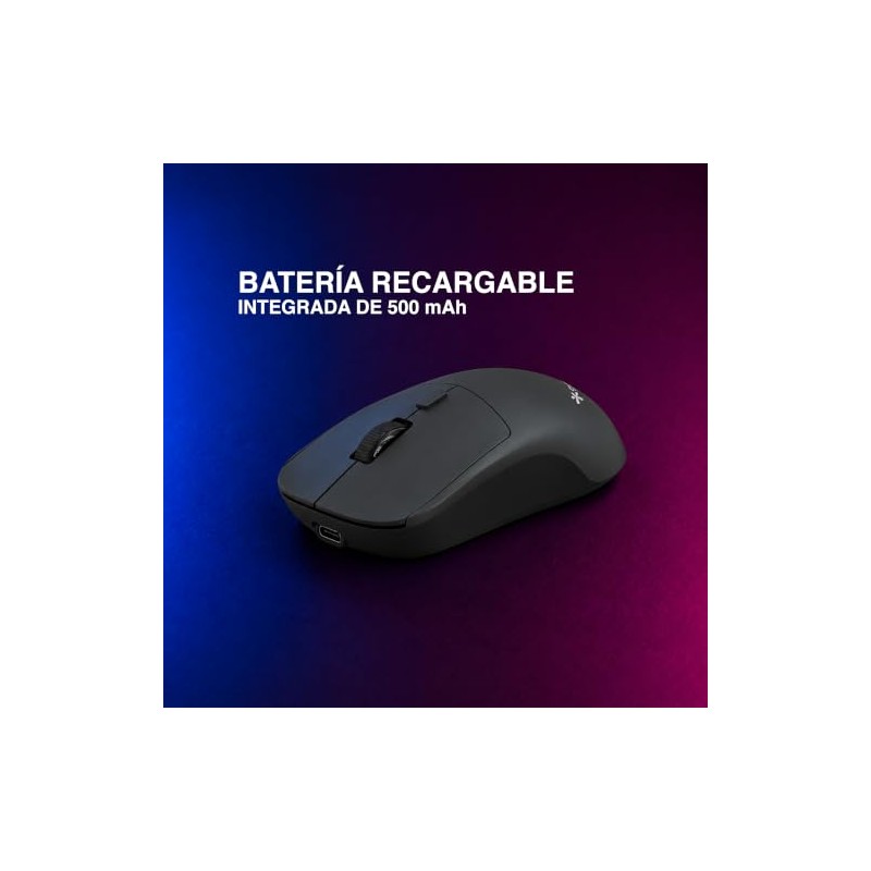 Mouse Inalambrico Negro Recagable 1600 dpi Stylos Tech