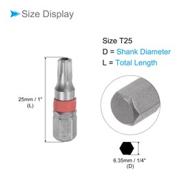 CoCud Magnetic Torx Screwdriver Bit, T25 25mm Length 1/4" Hex Shank, S2 Steel Star 6 Point Drill Driver Tamper Proof - (Applications: for Auto Repair), 4-Pieces