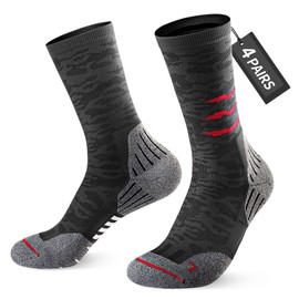 Bbfrey Compression Running Socks, Cushion Crew Socks - Anti-Blister Moisture Wicking for Athletic Hiking Basketball Tennis