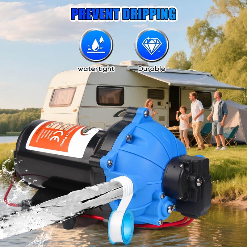 [Upgraded Version] 12V DC RV Fresh Water Pump, 7GPM 70PSI,