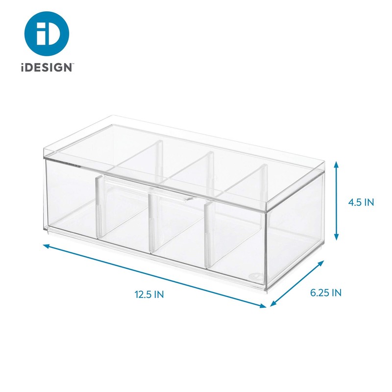 iDesign Crisp BPA-Free Plastic Stackable Tea Bag Organizer for Kitchen