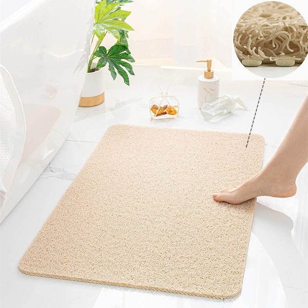 Anti Slip Shower Mat, Soft Textured Bath Mat, Easy Drain