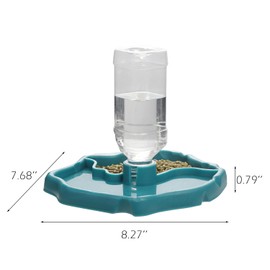 IBWell 2-in-1 Reptile Water Bowl Food Dish with Bottle Automatic Reptile Feeder for Turtle, Bearded Dragon, Lizard Gecko Water Bowl Food Dish