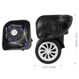DEARMAMY 4Pcs Suitcase Repair Spinner Wheels Airport Auitcase Wheels Replacement, Smooth, Quiet, for Luggage, Suitcase