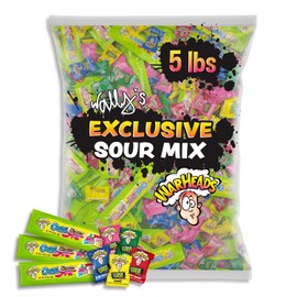 Wally's Exclusive Sour Mix - Warheads Sour Candy in Bulk - Assorted Fruity Flavors Variety Pack - Perfect for Parties and Piñatas - 5 lb. Bag