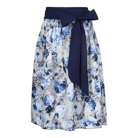 Trachtenrock Dirndlset Damen Rock mit Schleife Blau Blumenmuster Baumwolle 40
