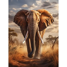 LOMSIOY Diamond Art Painting Kits Elephant for Adults Paint with Diamond Art Animals, Round Full Drill Crystal Rhinestone Crafts Gem Arts for Home Wall Decor 12x16 inch