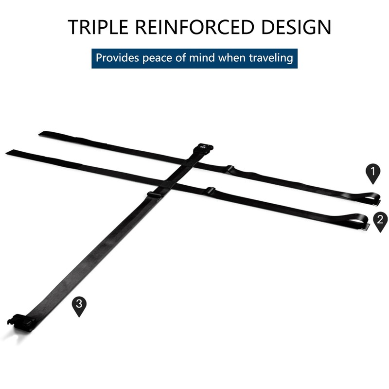Veki Cross Luggage Straps Suitcase Strap TSA Approved (Black, Pack
