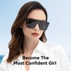 Dollger Square Oversized Sunglasses for Women Men Fashion Flat Top