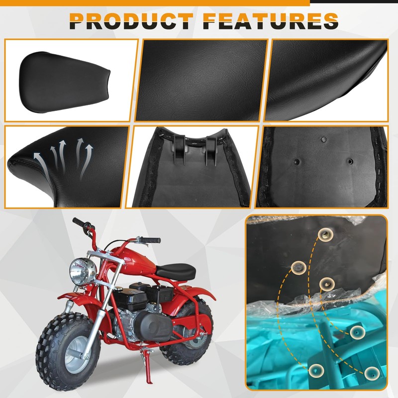 Kistrba Mini Bike Seat Replacement for 15'' Coleman CT200u-ex