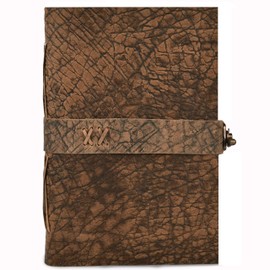 LEATHER VILLAGE Handmade Vintage Journal for Men & Women - Lock Closure - Watercolor Deckle Edge Cotton Paper for Drawing, Writing & Sketching- 200 Pages- Distressed Brown- 10x7 inches