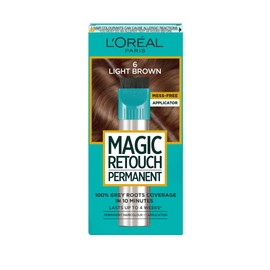 L'Oreal Paris L'Oreal Paris Magic Retouch Permanent Root Concealer, Touching Up Grey Hair Dye, Light Brown 6, 95 g (Pack of 1)