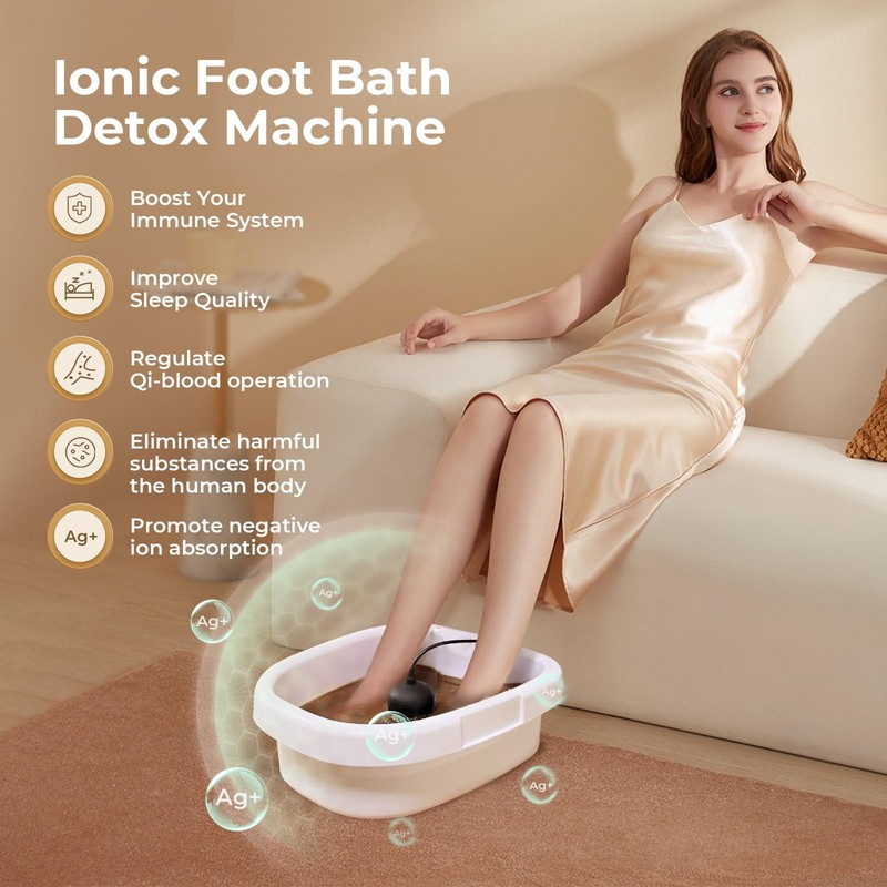 MSFOOT Upgraded Ionic Foot Bath Detox Machine, Foot Spa Bath