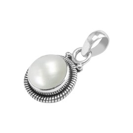 Pearl Stone 925 Sterling Silver Pendant Necklace For Women Girls Gift, Natural Gemstone Pendant Necklace, Solitaire Pendant, Handmae Pendant