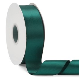 1-1/2" x 50Yds Dark Green Double Faced Satin Ribbon,High Density Solid Color Ribbon,Great for Crafts,Gift Wrapping,Sewing,Wedding&Christmas Decor (1-1/2" x 50Yds, Dark Green)