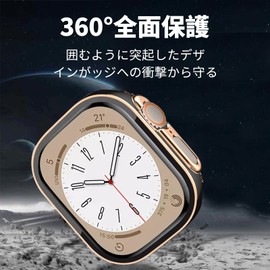 [2024 Improved Model] ANYOI Compatible IWatch Case, 1.9 inches (49 mm), Protective Case, Glass Film, Integrated, Plated, Easy Installation, Full Protection, High Transmittance, Compatible with IWatch