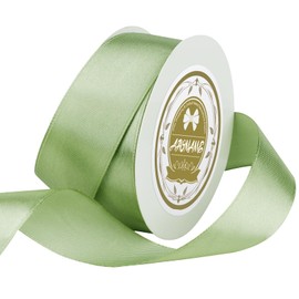 Sage Green Satin Ribbon 1 Inch x 25 Yards, Solid Color Sage Green Fabric Satin Ribbon for Gift Wrapping, Crafts, DIY Bows, Wreath, Wedding Birthday Party Decoration Sewing Projects