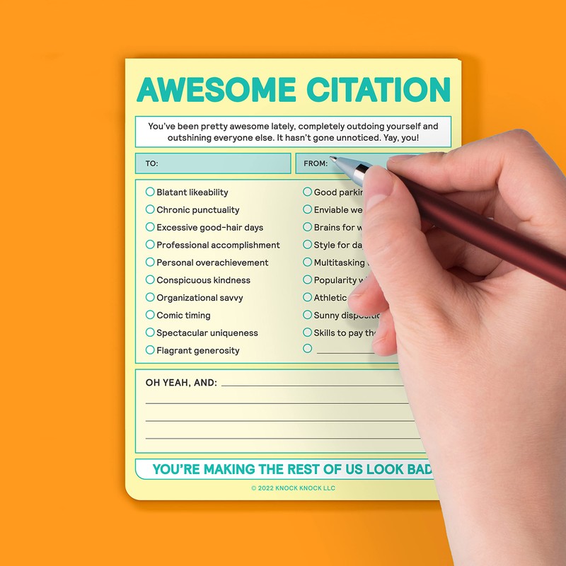 Knock Knock Awesome Citation Nifty Note Pad (Pastel Version)