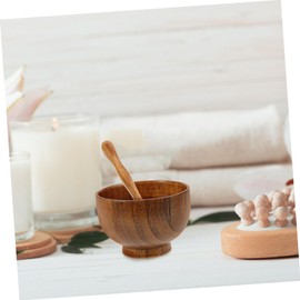 Healeved Wooden Face Mask Mixing Bowl Set DIY Mask Bowl Spatula for Skincare and Beauty Salon