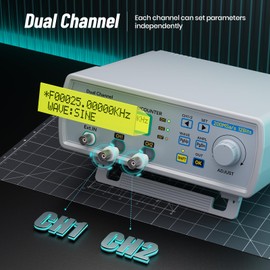 Seesii DDS Signal Generator Counter, 25MHz Dual-Channel Arbitrary Waveform Generator with 2" Display, 200MSa/s High-Precision Frequency Meter