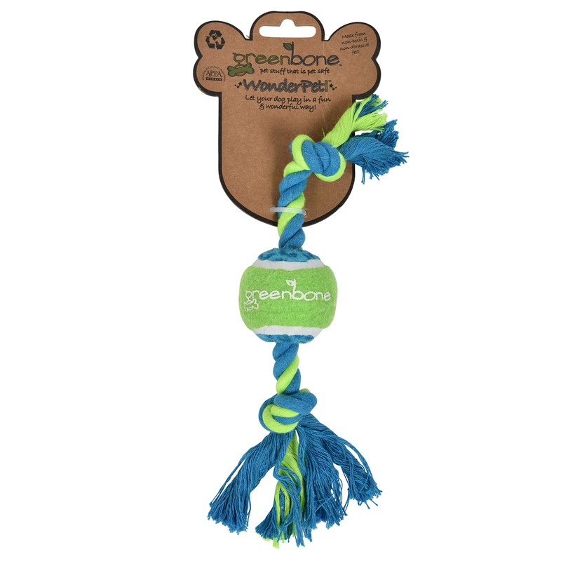 Greenbone Tennis Ball Knot Rope Pet Training Pull and Play