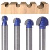 Eyech 4pc Core Box Router Bit Set Carbide 1/4 Inch,