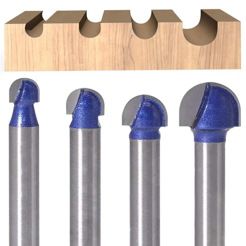 Eyech 4pc Core Box Router Bit Set Carbide 1/4 Inch,