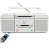 Cassette Player Boombox, Portable AM/FM Radio Stereo with Bluetooth, USB,