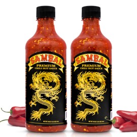 Underwood Ranches Limited Edition Dragon Sambal Sauce - Hot Sauce, Perfect for Spicing Up Any Dish! - Made from Red Jalapeno Peppers That Started the Sriracha Movement, 18 oz - 2 Pack