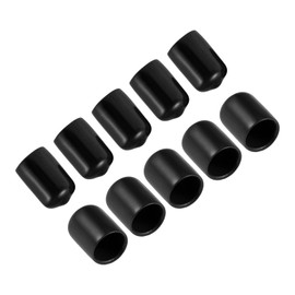 QUARKZMAN Pack of 50 Thread Protection Flexible Waterproof Rubber End Caps 12 mm for Furniture and Kitchen and Industry Black
