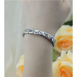 M&S Jan to Dec Birthday Birth Stone Date Anniversary Month 9mm Italian Link Charm Compatible With Nomination Bracelet (April)