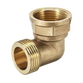 TA-VIGOR Brass Pipe Fitting 90 Degree Elbow 1 Inch BSP Male X 1 Inch BSP Female, Heavy Duty Garden Hose Adapter