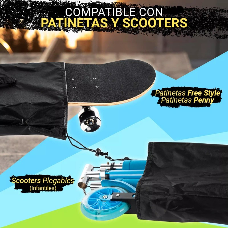 WEHOGAR Funda Mochila Para Patineta, Skateboard Bolsa Almacenamiento