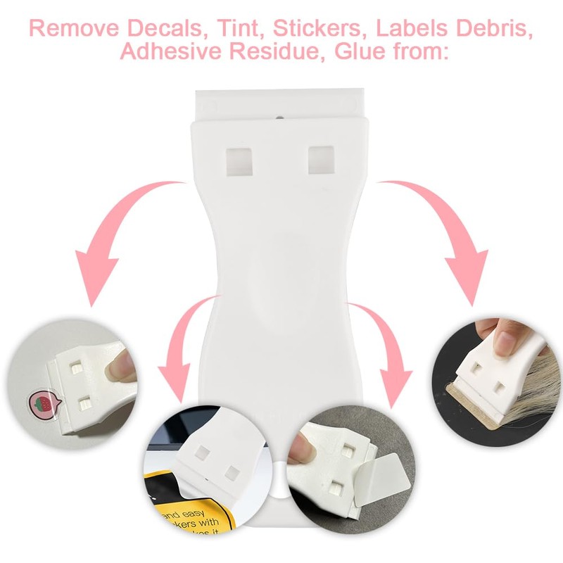 Plastic Razor Scraper with 10pcs Double Edged Plastic Blades Hair