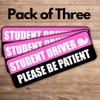 Stixorama 3-Pack Student Driver Stickers for New Drivers - Remind