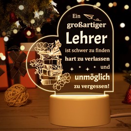Vetbuosa Teacher Gift - Acrylic Night Light Gifts for Teachers, Leaving Gift Teachers, Teacher Gifts for Leaving Retirement Gift for Teachers, Thank You Teacher Gifts from Students