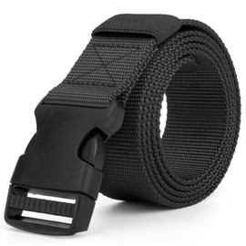 Justay Comf Men's Nylon Canvas Belt for Men, Belt Continuously Adjustable Fabric Belt Gifts, black A