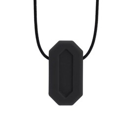 ARK® Chew Necklace in Various Thicknesses and Shapes with Adjustable Tear Cord and ATC Care Instructions - Sensory Necklace, Biting Block, Chewing, Teething Autism (Minibite, Solid Black)