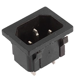 sourcing map AC 250V 10A IEC320 C14 3P Snap in Inlet Socket Connection Adapter Plug DE DE DE