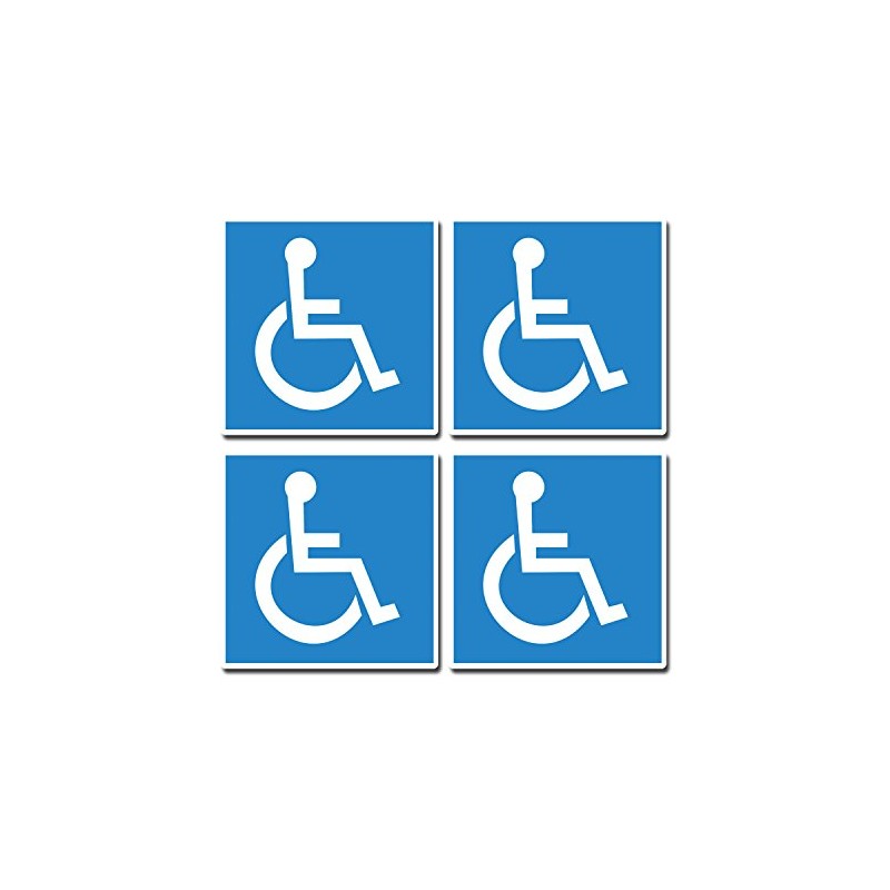 4 x Disabled Blue Mobility Badge Car Bus Sticker Campervan