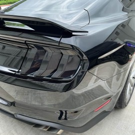 WildWell Tail Light Trim Covers for Ford Mustang Accessories 2018 2019 2020 2021 2022 2023 6PCS Smoke Black