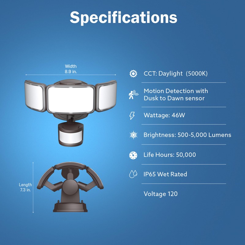Feit Electric LED Security Light with Motion Sensor and Dusk