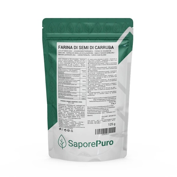 Carob Seed Flour - Ideal for Ice Cream and Sorbets - Pure 100% - 125 g