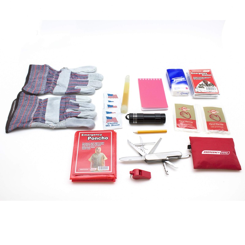 Emergency Zone Basic Roadside Assistant Car Emergency Kit. 4 Pack