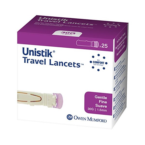 Owen Mumford Unistik 3 Gentle Single Use Safety Lancets, 25 Count