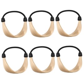 FRCOLOR 6pcs Wig Elastic Hair Band Wig Holder Wig Hair Scrunchies Women Headdress Ouchless Hair Ties Elastic Rubber Band for Hair Tiara for Girls Hair Bands Christmas Miss Plastic Ponytail