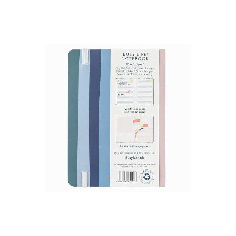 Busy B A6 Busy Life Notebook - Striped Cover -